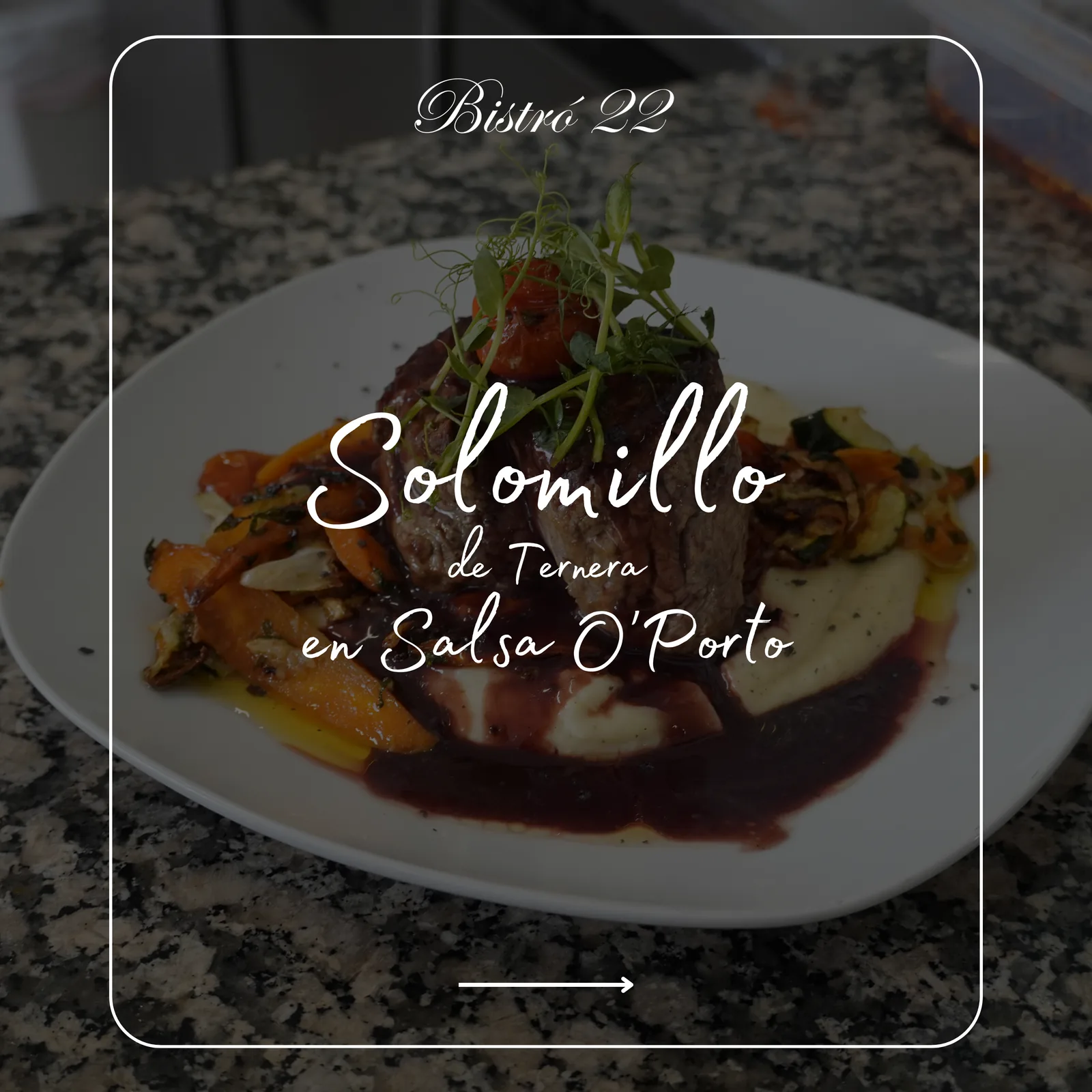Social post for the beef sirloin in O’Porto sauce