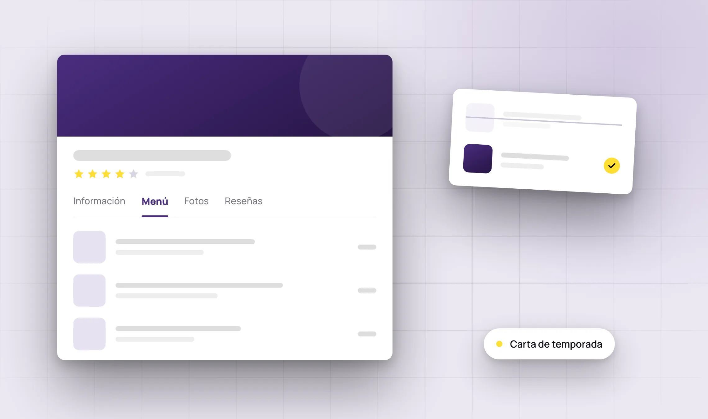 Actualización del menú en Google
